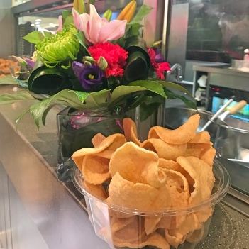 Thai crackers and flower arrangement 