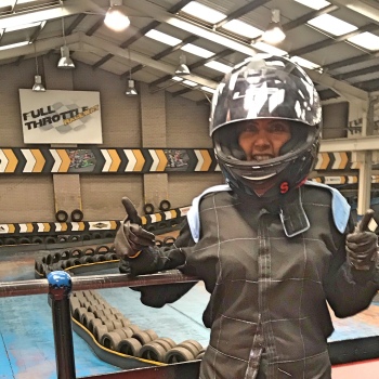 Me all kitted out for go karting