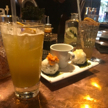 Sushi and cocktail